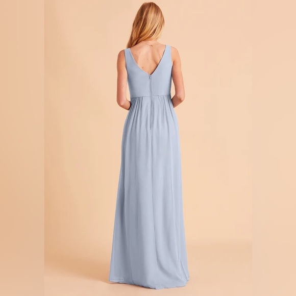 NWT Birdy Grey Dress LAURIE EMPIRE DRESS CHIFFON DUSTY BLUE Medium (Maternity) - Picture 3 of 7